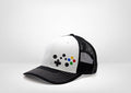 Retro Gaming System XB Controller Design on a Classic Trucker Snap Back - White - Black