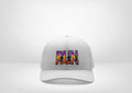 Run with Runners Design on a Classic Trucker Snap Back - White - Black
