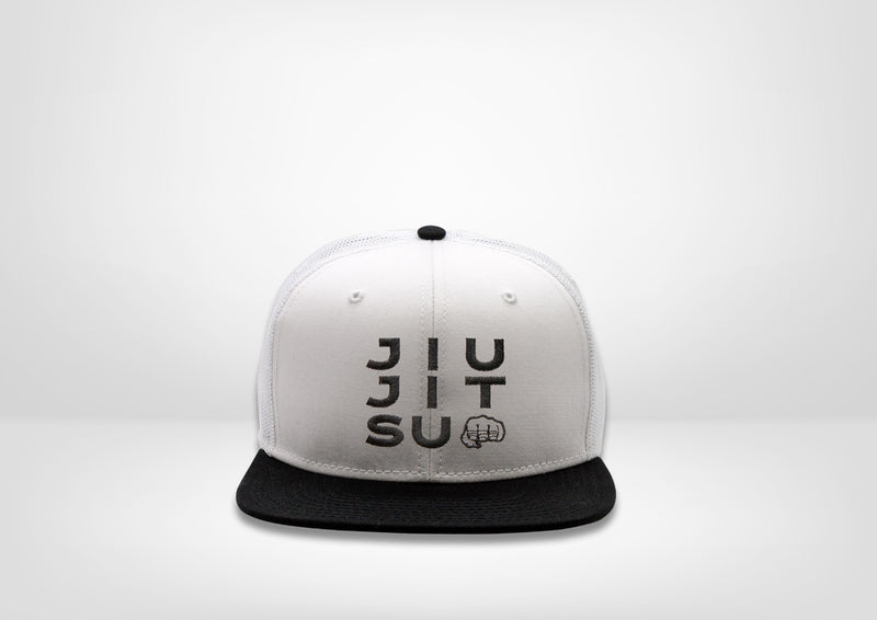 BJJ Fist Bump Design by Legitsu Apparel on a Flat Bill Snap Back Hat