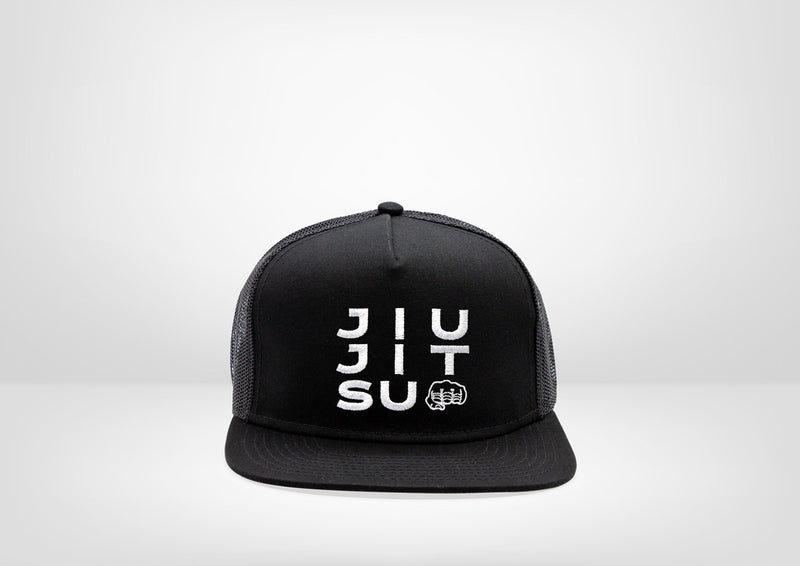 BJJ Fist Bump Design by Legitsu Apparel on a Flat Bill Snap Back Hat