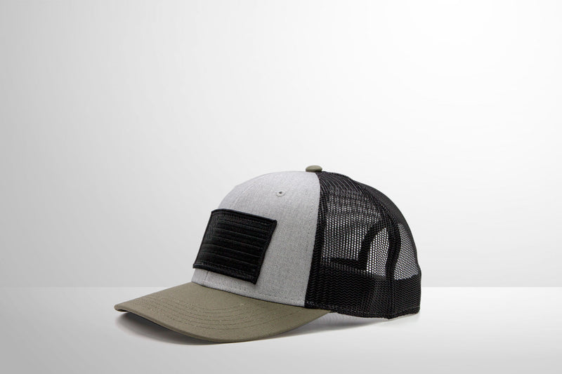 Let's Go Brandon All Black American Flag Patch Sewn on Classic Trucker Mesh Snap Back Hat