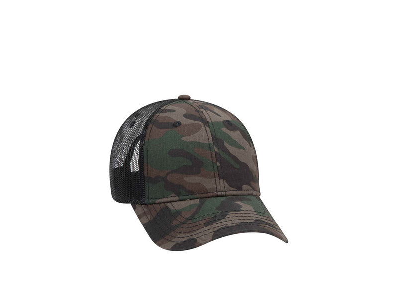 Custom Classic Trucker Snap Back Hat 6 Panel Low Profile Camouflage Cotton Twill - 3 Colors