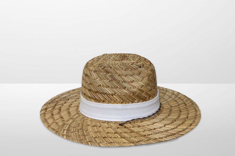 Large Straw Lifeguard Hat with American Flag Under brim and Let's Go Brandon Headband
